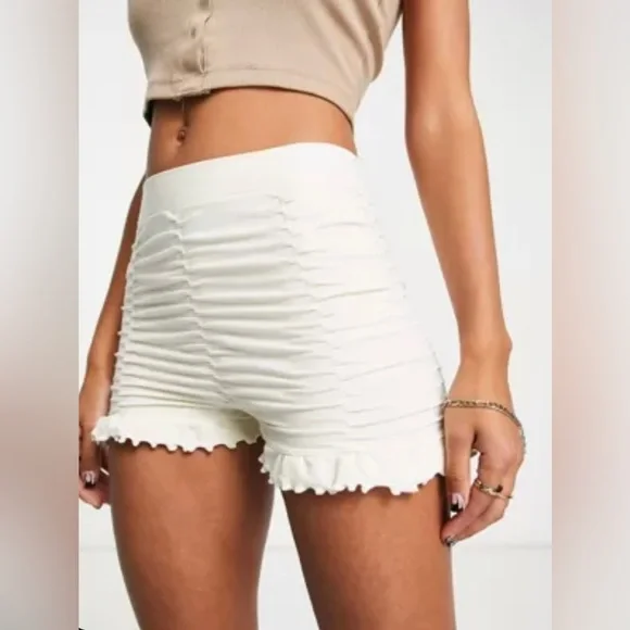NEW Free People Ruched Seamless Shorts | IVORY - Picture 3 of 6